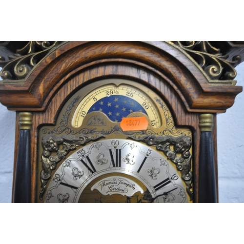 1209 - A MID TO LATE 20TH CENTURY DUTCH WALL CLOCK, with label reading Thomas Tompion, London to dial, Roma... 