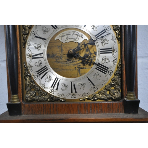 1209 - A MID TO LATE 20TH CENTURY DUTCH WALL CLOCK, with label reading Thomas Tompion, London to dial, Roma... 