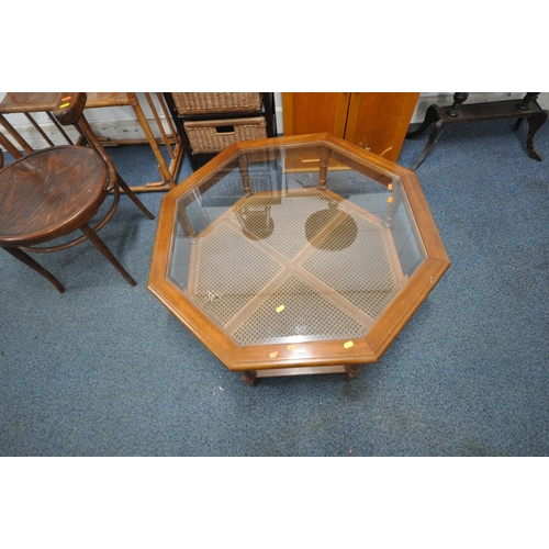 1219 - A VARIETY OF OCCASIONAL FURNITURE, to include an octagonal coffee table, with a bevelled glass inser... 