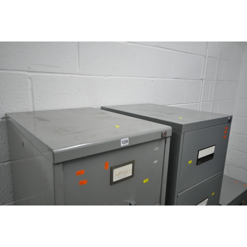 1220 - TWO METAL FILING CABINETS, each with four drawers, width 47cm x depth 62cm x height 133cm, along wit... 