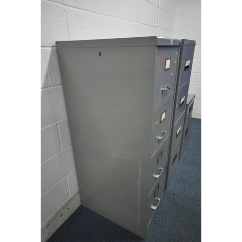 1220 - TWO METAL FILING CABINETS, each with four drawers, width 47cm x depth 62cm x height 133cm, along wit... 