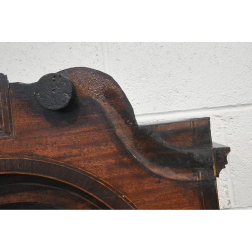 1243 - A 19TH CENTURY MAHOGANY EIGHT DAY LONGCASE CLOCK, with twin swan neck pediment, twin Corinthian styl... 