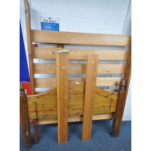 1245 - A MODERN PINE 4FT6 BEDSTEAD (condition report: general signs of wear and usage)