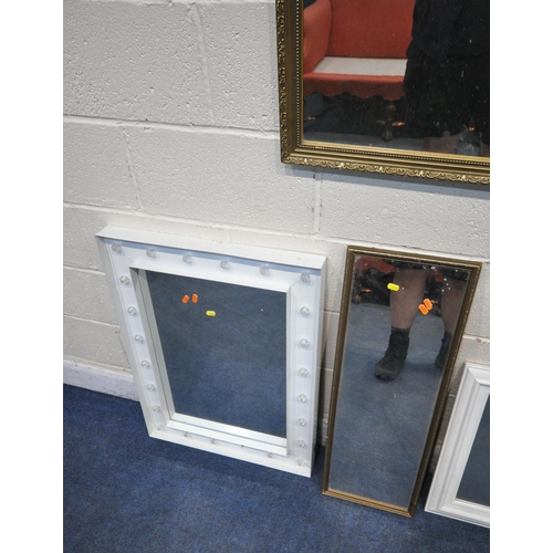 1258 - SEVEN WALL MIRRORS, varying in shape, size, style, material, etc (condition report: all ideal for a ... 