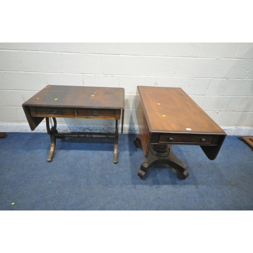 1330 - A REGENCY MAHOGANY DROP LEAF PEMBROKE TABLE, with a singe drawer, 100cm x depth 55cm x height 75cm, ... 