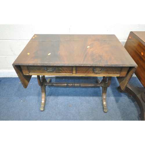 1330 - A REGENCY MAHOGANY DROP LEAF PEMBROKE TABLE, with a singe drawer, 100cm x depth 55cm x height 75cm, ... 