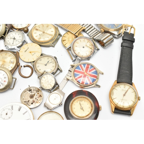 95 - A BAG OF ASSORTED WRISTWATCHES AND WATCH PARTS, a variety of parts and watch heads names to include ... 