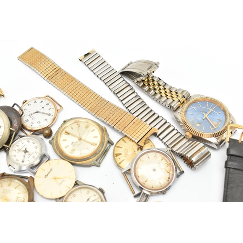 95 - A BAG OF ASSORTED WRISTWATCHES AND WATCH PARTS, a variety of parts and watch heads names to include ... 