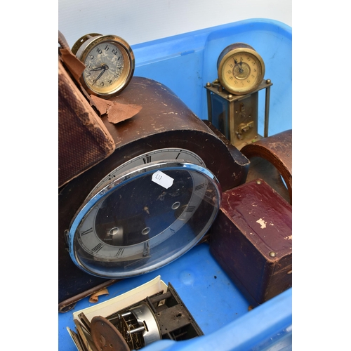 131 - A BOX OF ASSORTED CLOCK AND WATCH PARTS, to include a selection of wristwatches and pocket watches, ... 