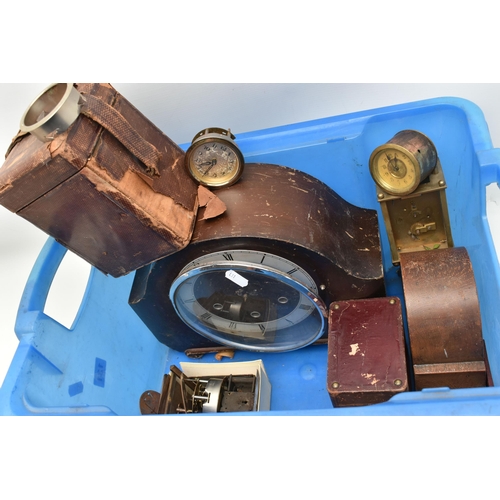 131 - A BOX OF ASSORTED CLOCK AND WATCH PARTS, to include a selection of wristwatches and pocket watches, ... 