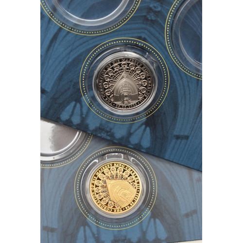 133 - A LARGE CARDBOARD BOX CONTAINING COINS AND COMMEMORATIVES, to include two x 1/200 oz 24ct Gold Proof... 