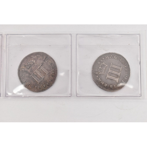 144 - A PARCEL OF JAMES II 3d COINS, to include 1685 F, 1686 F/VF (lustre) 1687 (damage) G/F, 1688 F, (4)