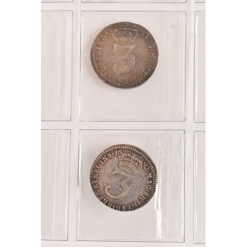 145 - A PARCEL OF WILLIAM/MARY 3d COINS, to include 1689 VF or better (die crack reverse 2 o'clock) 1690 F... 