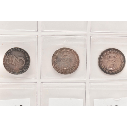 145 - A PARCEL OF WILLIAM/MARY 3d COINS, to include 1689 VF or better (die crack reverse 2 o'clock) 1690 F... 