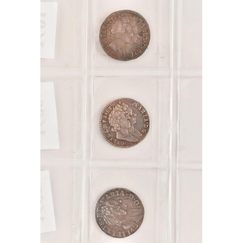 145 - A PARCEL OF WILLIAM/MARY 3d COINS, to include 1689 VF or better (die crack reverse 2 o'clock) 1690 F... 