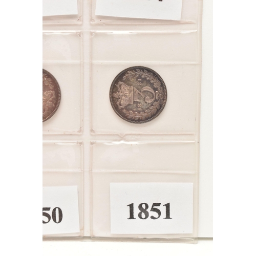 146 - A GROUP OF THREE PENCE 3d COINS VICTORIA 1838 (full ear) through to 1851, all Fourteen coins in VF o... 