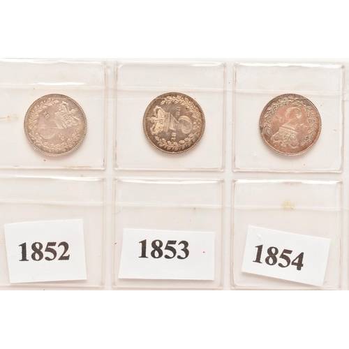 147 - A THREE PENCE COIN GROUP TO INCLUDE 14 X VICTORIA 3d COINS, VF or better, Victoria 1856 has double s... 