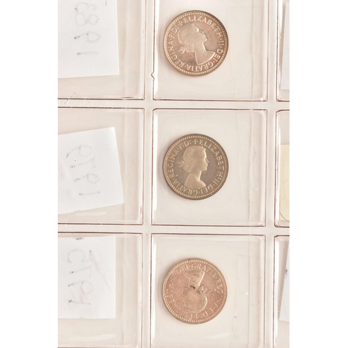 148 - A RUN OF THREE PENCE 3d COINS 1947, 48 and 1950 GEORGE VI, to include Elizabeth II 3d 17 coin run 19... 