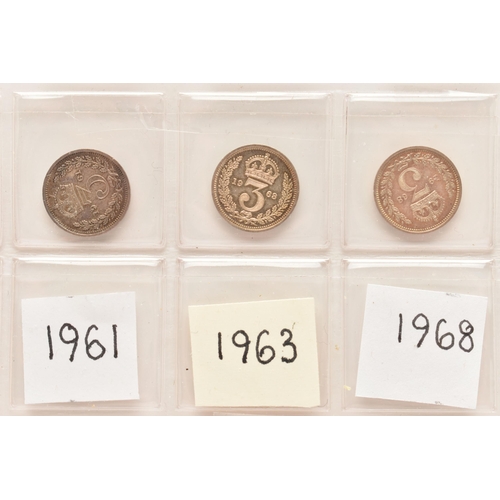 148 - A RUN OF THREE PENCE 3d COINS 1947, 48 and 1950 GEORGE VI, to include Elizabeth II 3d 17 coin run 19... 