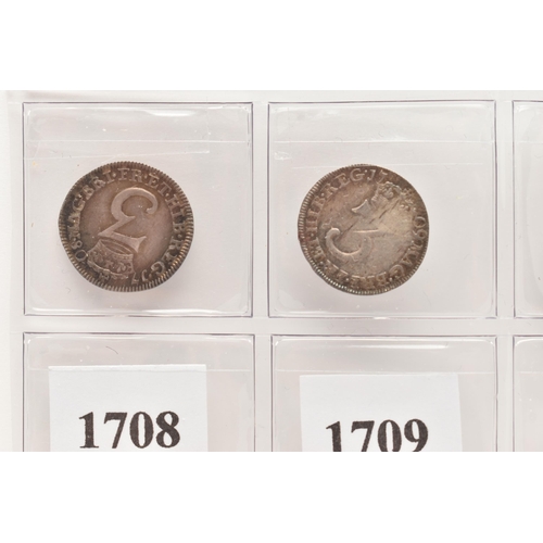 155 - A GROUP OF THREE PENCE 3d COINS QUEEN ANNE 1708, 1709, 1710 and 1713 G/F to V/F  (4)