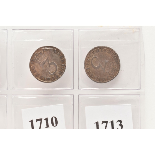 155 - A GROUP OF THREE PENCE 3d COINS QUEEN ANNE 1708, 1709, 1710 and 1713 G/F to V/F  (4)