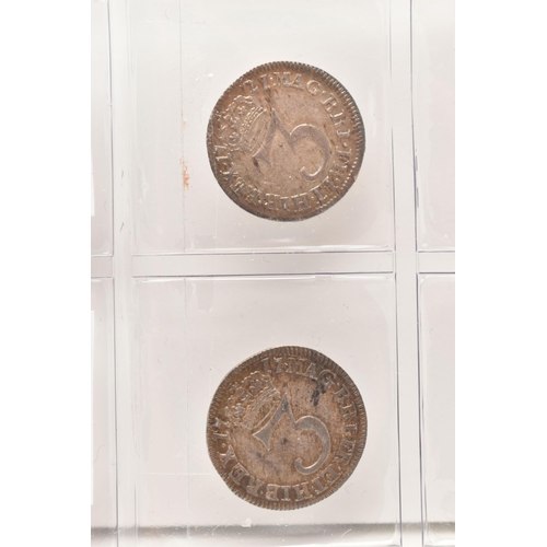 156 - A GROUP OF THREE PENCE 3d COINS GEORGE I, all VF, dates to include 1717, 1721, 1723, 1727 (4)