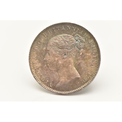 159 - A QUEEN VICTORIA THREE PENCE 3d COIN TYPE A4 1866 (traces of lustre with a beautiful cabinet tone) U... 