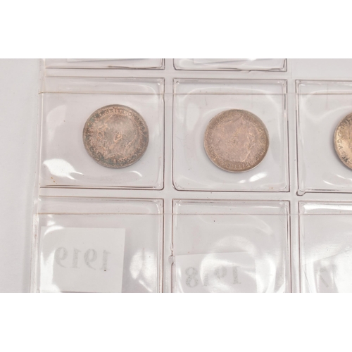 164 - A DATE RUN OF GEORGE V THREEPENCE 3d COINS 1911 To 1922, with 2x 1920, high grades (13)