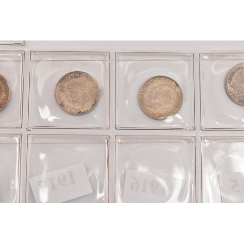 164 - A DATE RUN OF GEORGE V THREEPENCE 3d COINS 1911 To 1922, with 2x 1920, high grades (13)