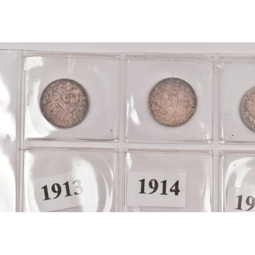 164 - A DATE RUN OF GEORGE V THREEPENCE 3d COINS 1911 To 1922, with 2x 1920, high grades (13)