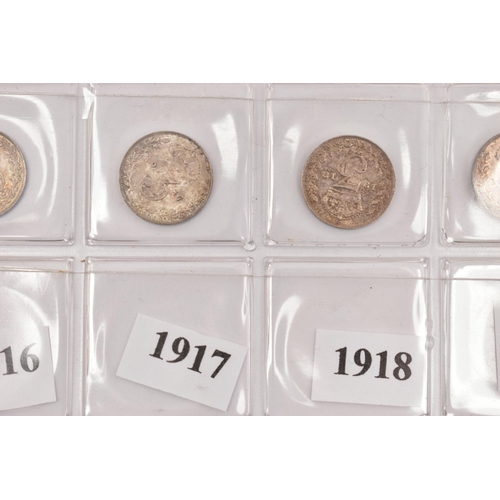 164 - A DATE RUN OF GEORGE V THREEPENCE 3d COINS 1911 To 1922, with 2x 1920, high grades (13)