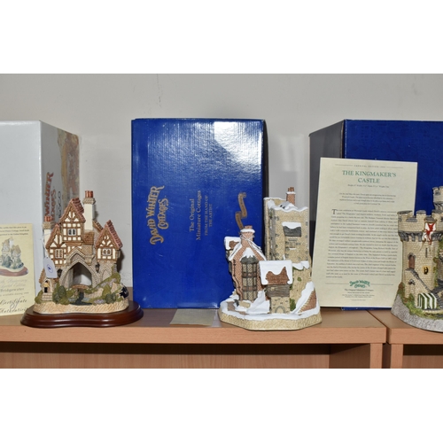 302 - A GROUP OF DAVID WINTER LIMITED EDITION SCULPTURES comprising a carnival edition 'Castle Tower of Wi... 