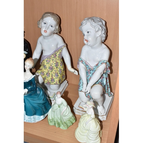 310 - A GROUP OF FIGURINES to include a Royal Doulton 'Thanks Doc' HN2731 and 'The Graduate' HN3017, 'Jani... 