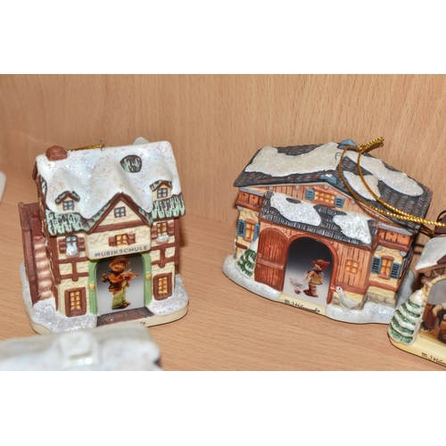 317 - FIFTEEN BRADFORD EXCHANGE HUMMEL 'BAVARIAN VILLAGE' CHRISTMAS ORNAMENTS, comprising Off for the Holi... 