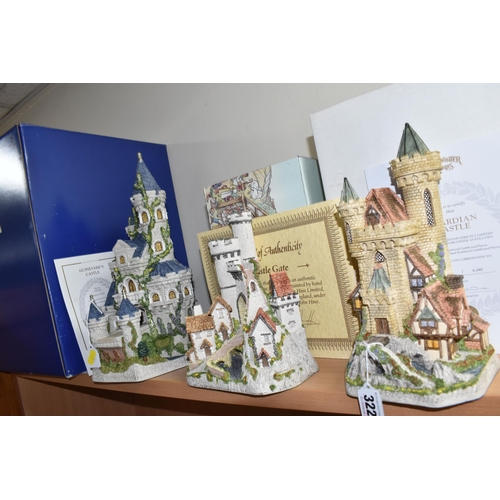 322 - EIGHT BOXED DAVID WINTER SCULPTURES, comprising Main Collection: limited edition 'Guardian Castle', ... 