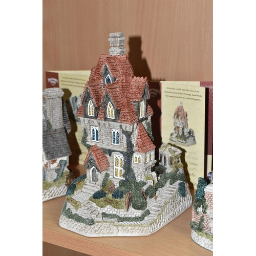 322 - EIGHT BOXED DAVID WINTER SCULPTURES, comprising Main Collection: limited edition 'Guardian Castle', ... 