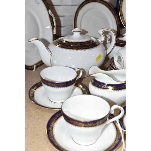 340 - A GROUP OF AYNSLEY 'BALMORAL' PATTERN TEA AND DINNERWARE, comprising teapot, covered sugar bowl (lid... 