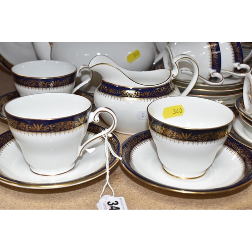 340 - A GROUP OF AYNSLEY 'BALMORAL' PATTERN TEA AND DINNERWARE, comprising teapot, covered sugar bowl (lid... 