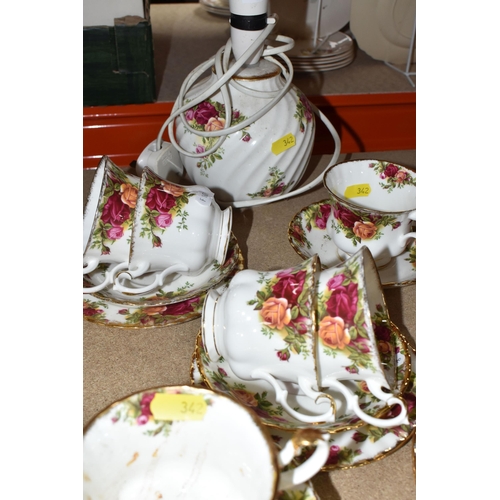 342 - A COLLECTION OF ROYAL ALBERT 'OLD COUNTRY ROSES' TEAWARE, comprising seven cups, seven saucers, six ... 