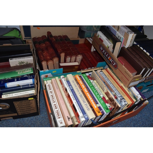 347 - FIVE BOXES OF BOOKS comprising one box of assorted cookery and lifestyle books to include low fat co... 