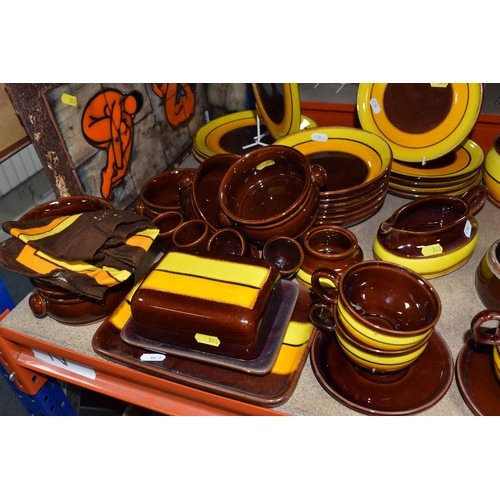 353 - A MID-CENTURY RETRO 'ZELL HAVANNA' GERMAN COFFEE SET AND TABLEWARE comprising a tea pot, a coffee po... 