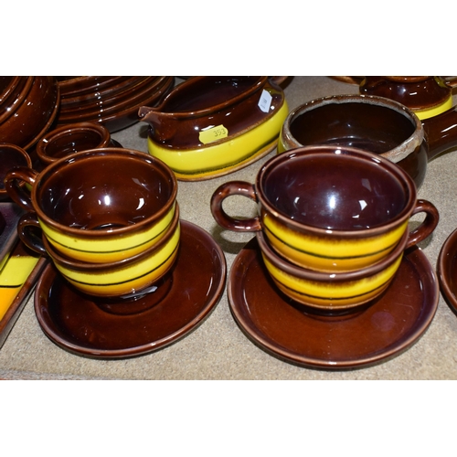 353 - A MID-CENTURY RETRO 'ZELL HAVANNA' GERMAN COFFEE SET AND TABLEWARE comprising a tea pot, a coffee po... 