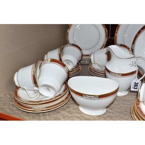 363 - THIRTY FOUR PIECES OF ROYAL DOULTON 'SANDON' TEA AND DINNER WARES, H5172, comprising a milk jug, a s... 