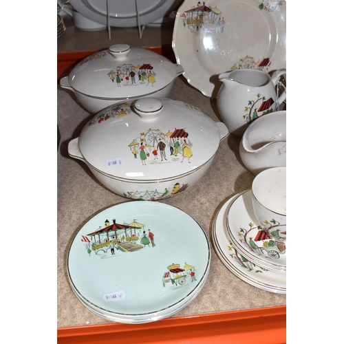 368 - A GROUP OF 1950s ALFRED MEAKIN PICTORIAL TABLEWARE, thirty three pieces, comprising 'Carousel' patte... 