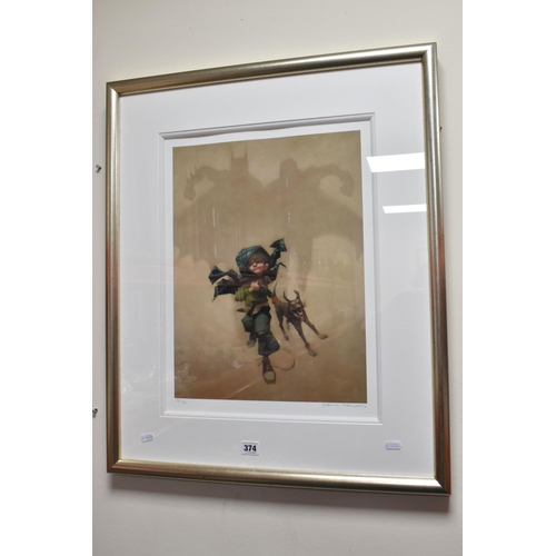 374 - CRAIG DAVISON (BRITISH 1965) 'DYNAMIC DUO', a signed limited edition print on paper, depicting a boy... 