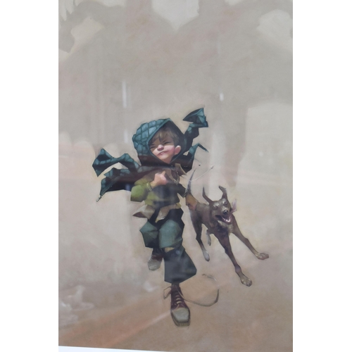 374 - CRAIG DAVISON (BRITISH 1965) 'DYNAMIC DUO', a signed limited edition print on paper, depicting a boy... 