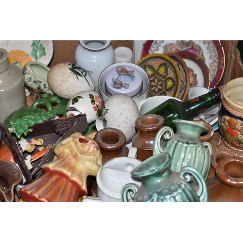 378 - SIX BOXES OF CERAMICS AND SUNDRY ITEMS, to include a collection of 'The Country Bird Collection' res... 