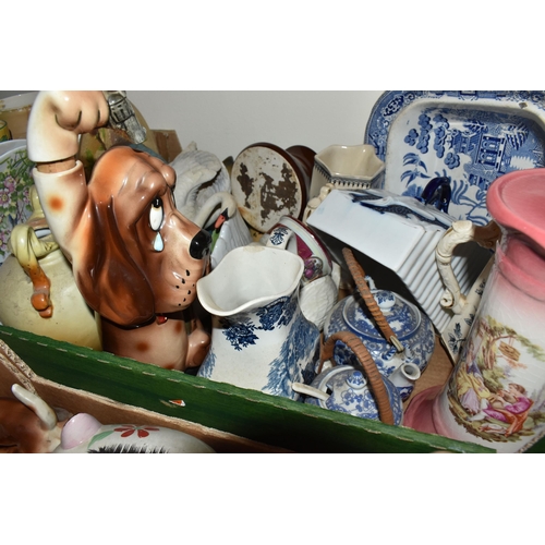 378 - SIX BOXES OF CERAMICS AND SUNDRY ITEMS, to include a collection of 'The Country Bird Collection' res... 