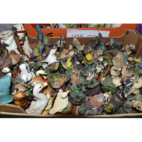 378 - SIX BOXES OF CERAMICS AND SUNDRY ITEMS, to include a collection of 'The Country Bird Collection' res... 