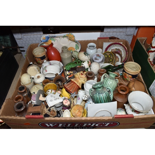378 - SIX BOXES OF CERAMICS AND SUNDRY ITEMS, to include a collection of 'The Country Bird Collection' res... 